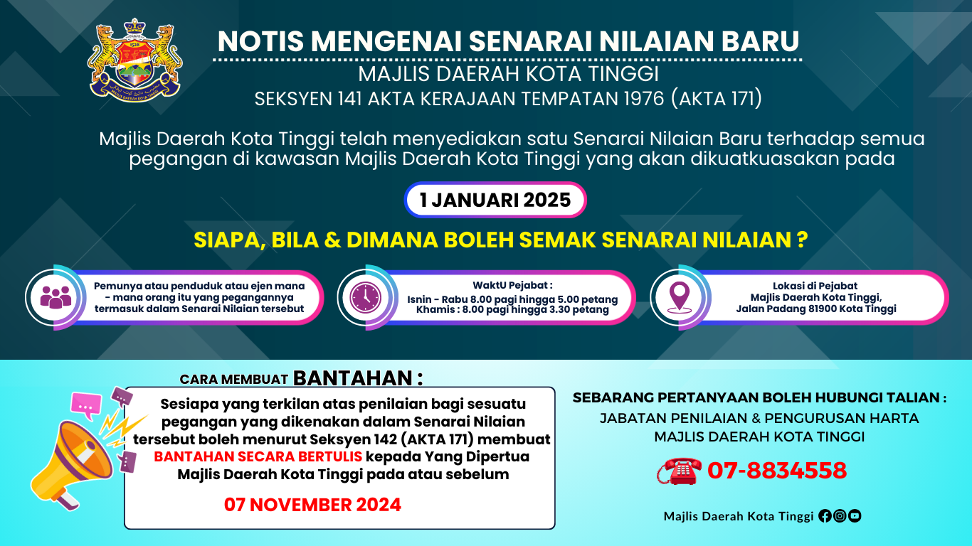 NOTIS SENARAI NILAIAN BARU